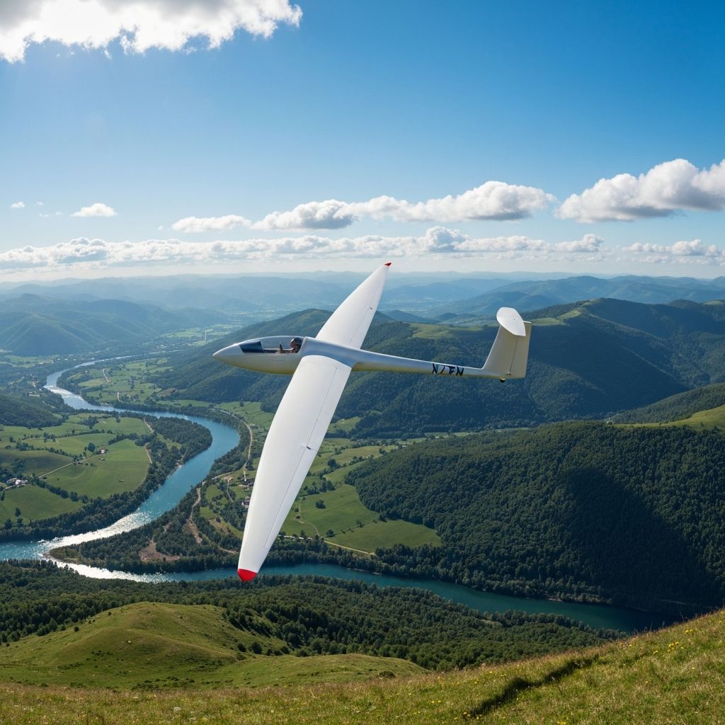 Segelflugzeug in der Thermik